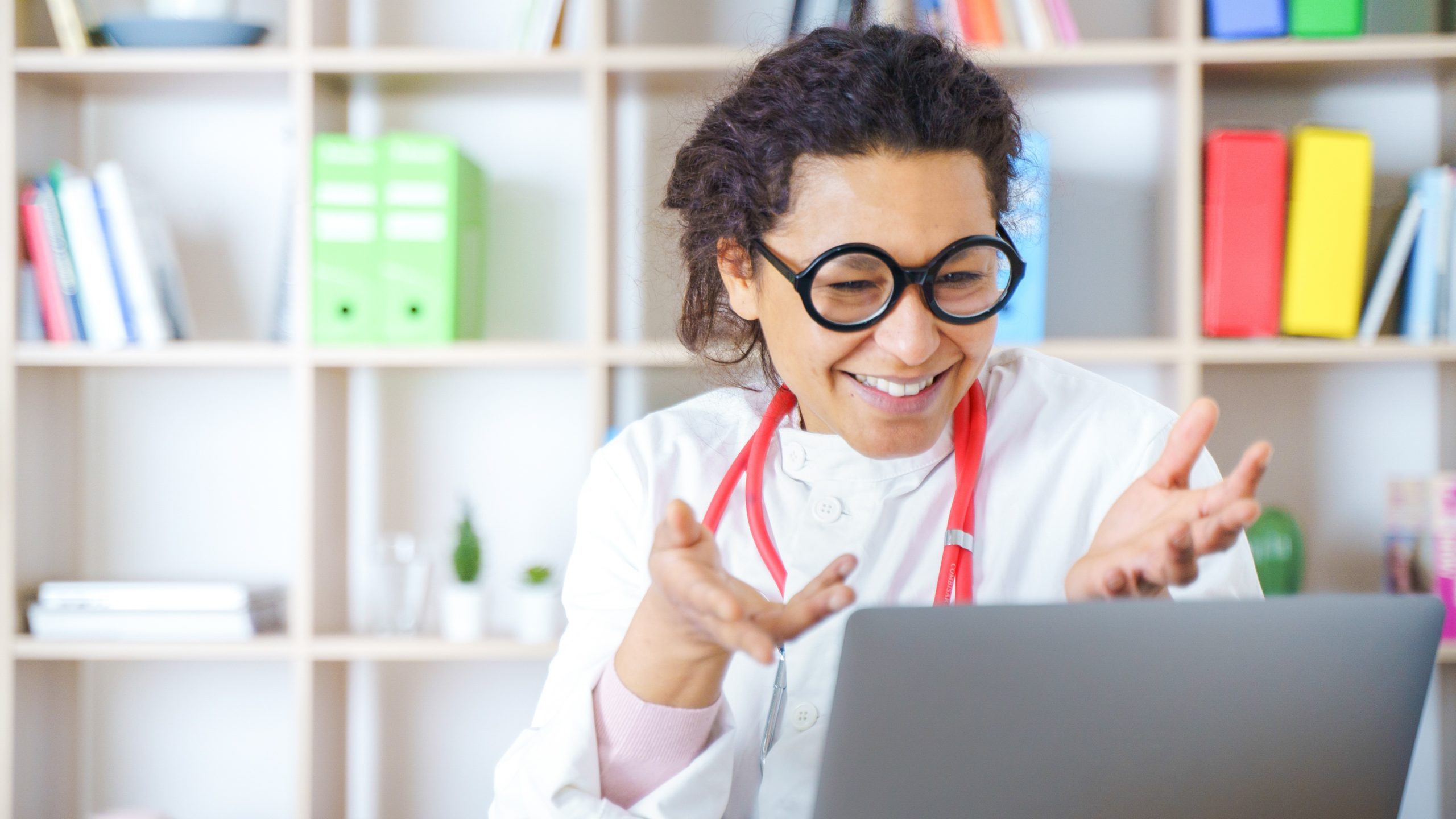 Doctor talking on a zoom call