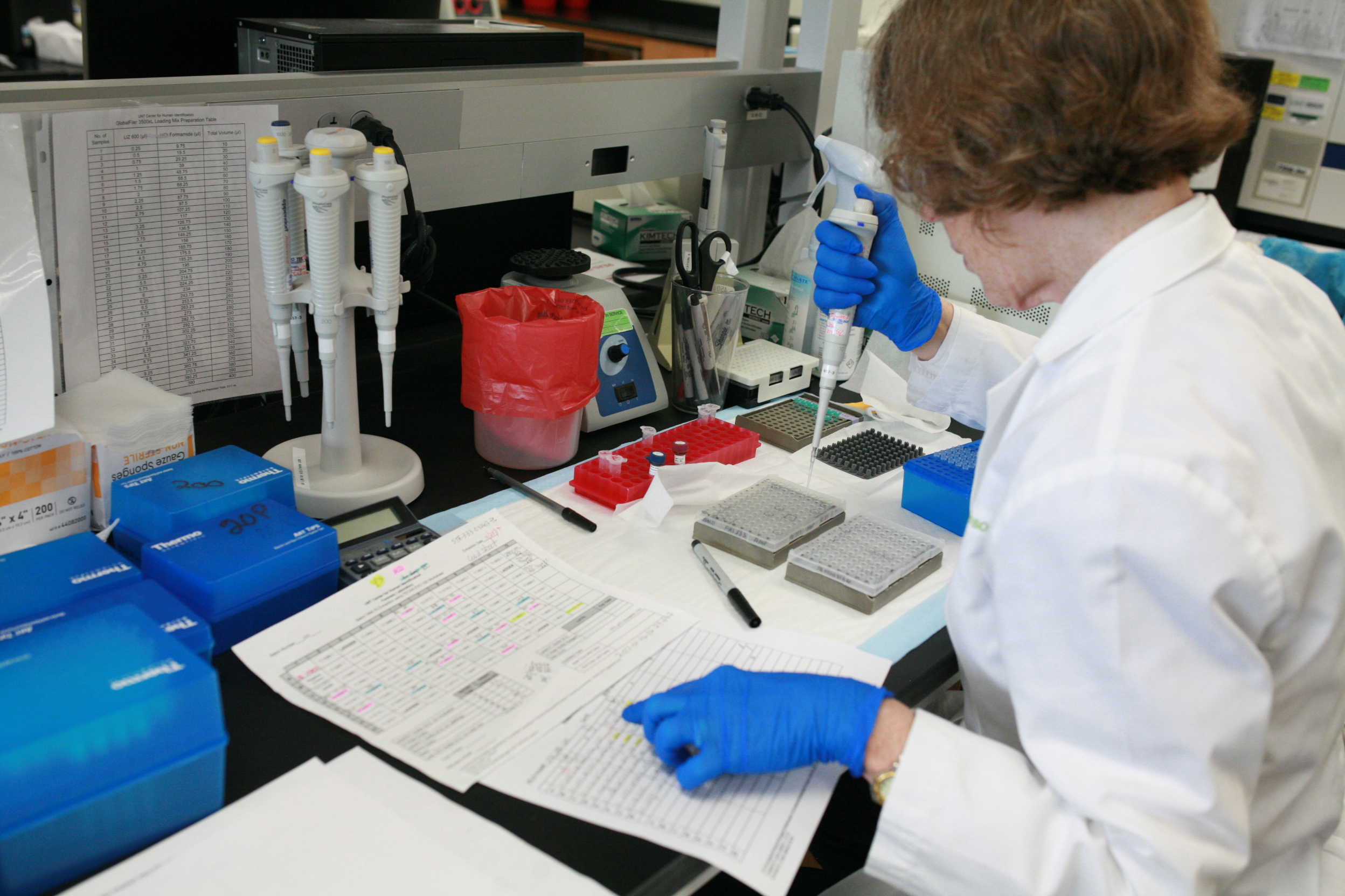 Scientist working in lab