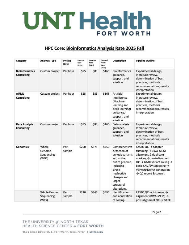 HPC Core Rates page 1 HPC Core Rates page 1