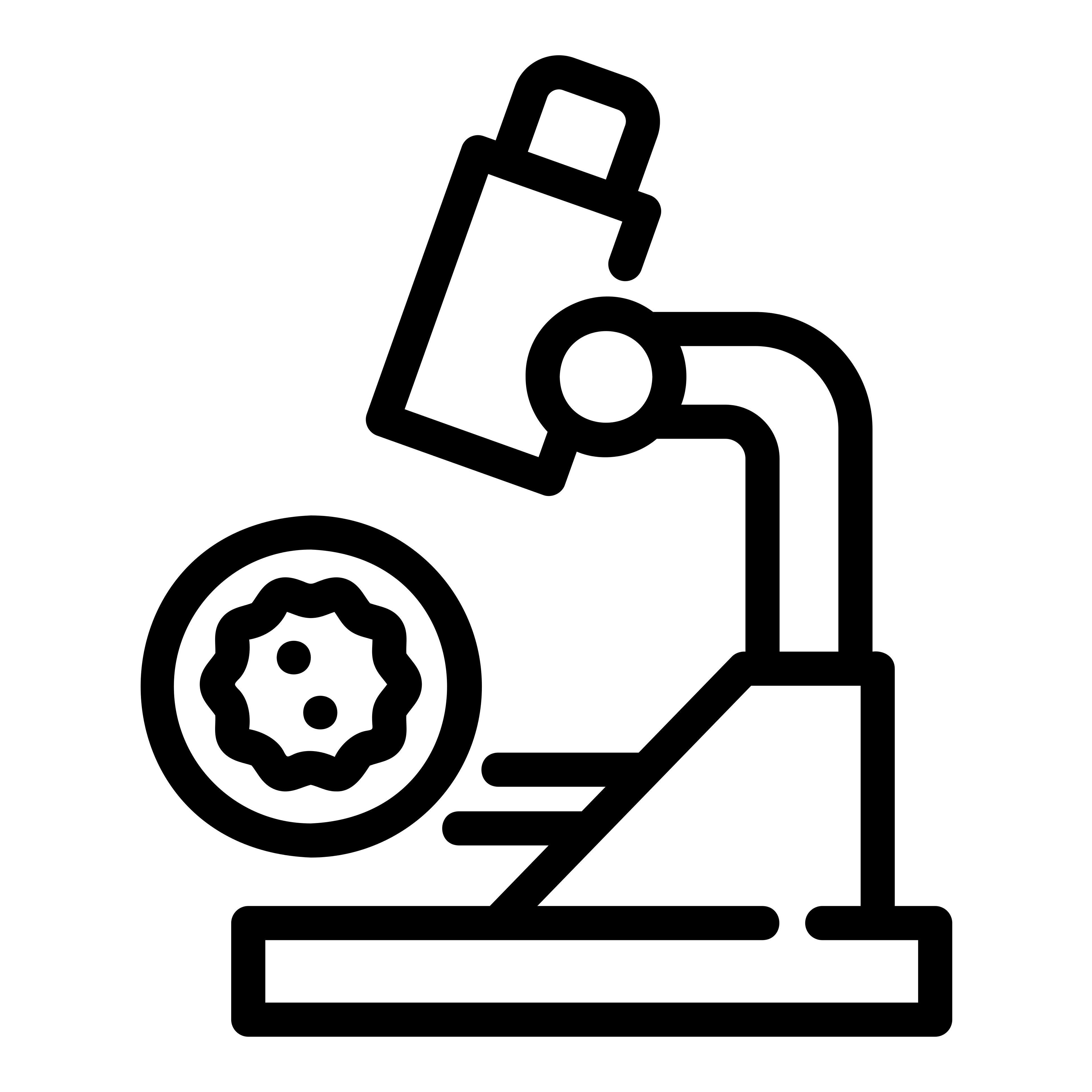 Microscope and skin cell icon