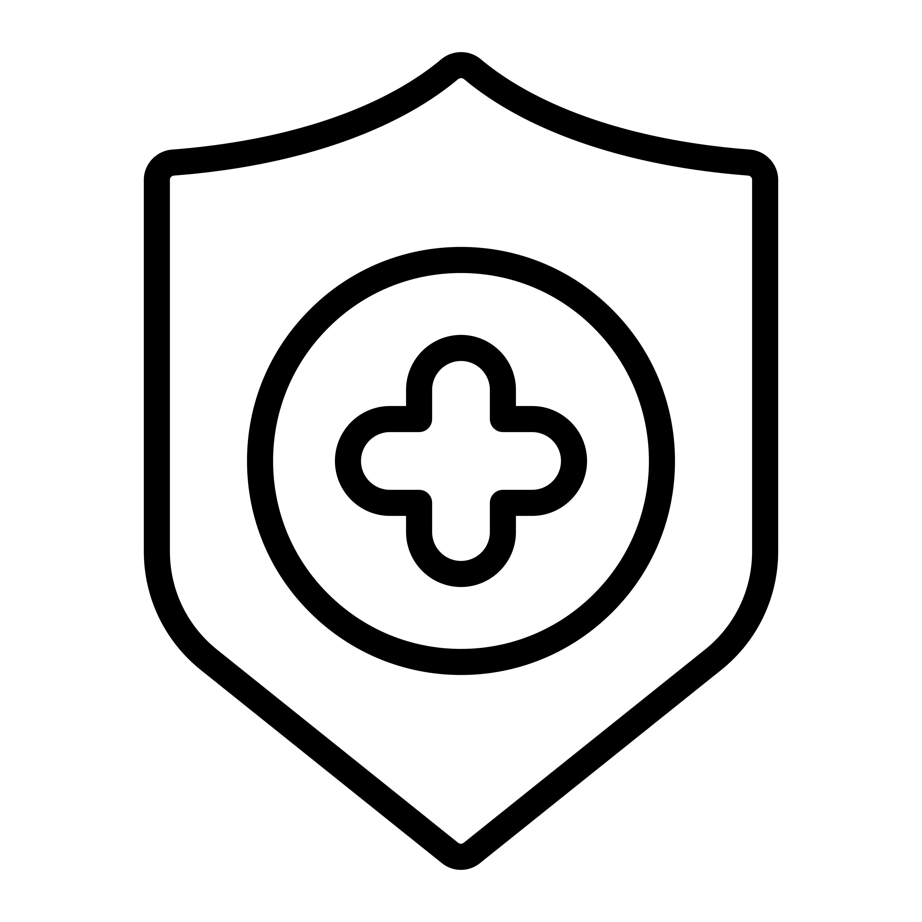 Shield with plus sign